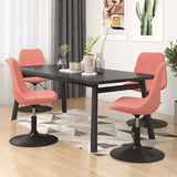 Vidaxl eetkamerstoelen draaibaar 4 st fluweel roze