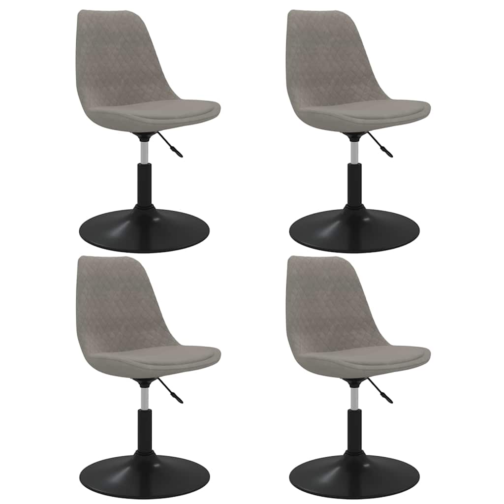 Vidaxl eetkamerstoelen draaibaar 4 st fluweel lichtgrijs