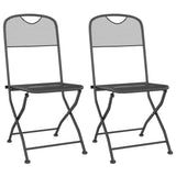 Vidaxl tuinstoelen inklapbaar 2 st metaalgaas antracietkleurig