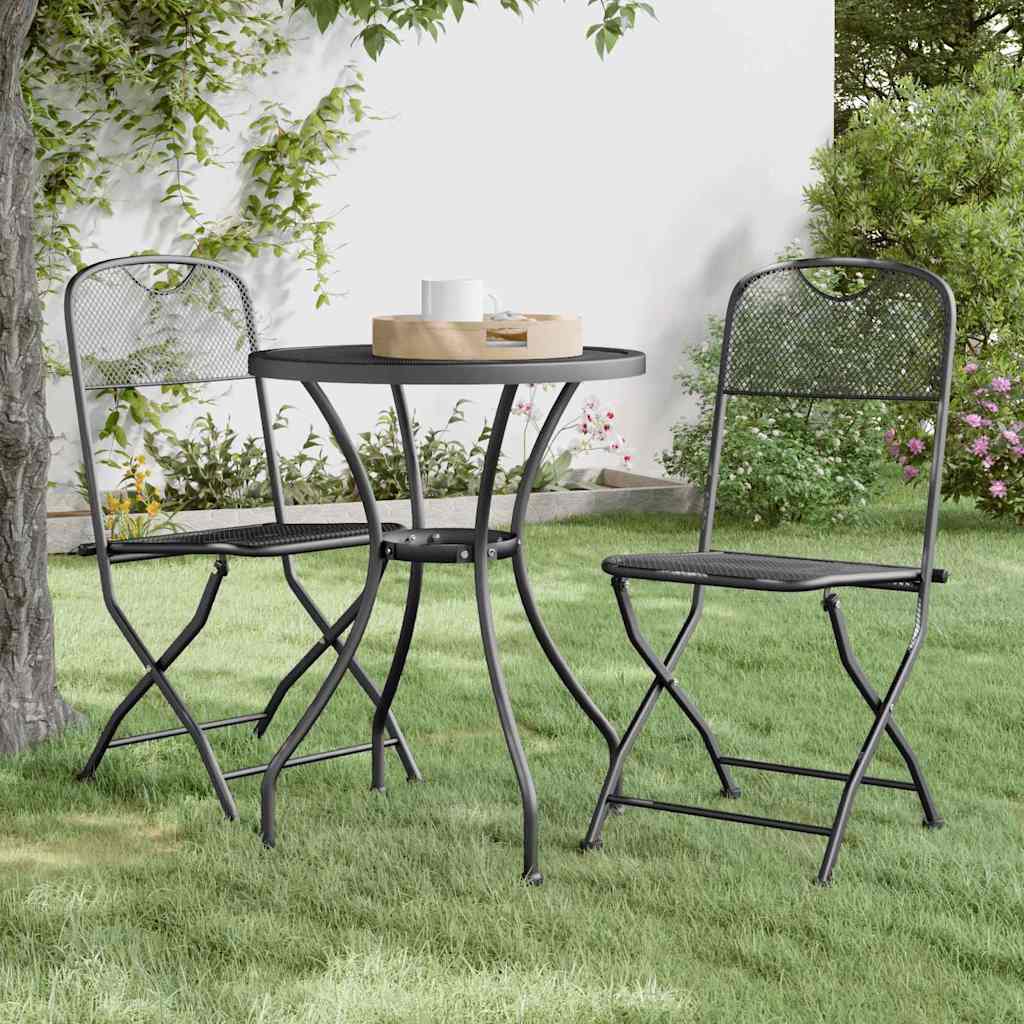 Vidaxl tuinstoelen inklapbaar 2 st metaalgaas antracietkleurig