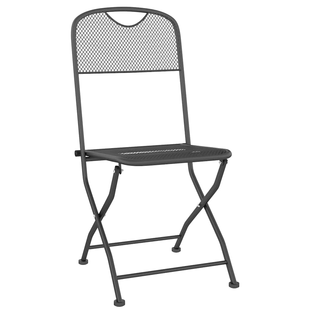 Vidaxl tuinstoelen inklapbaar 4 st metaalgaas antracietkleurig