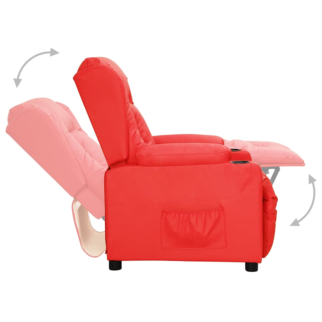 Vidaxl fauteuil verstelbaar kunstleer rood