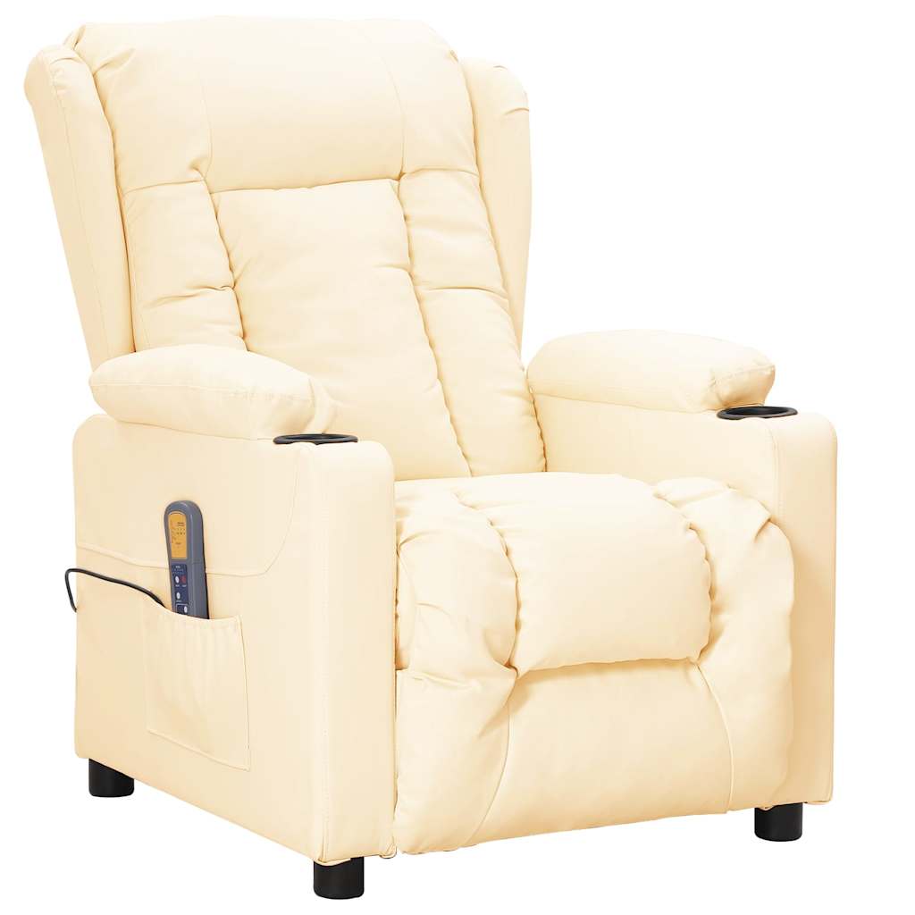 Vidaxl massagestoel kunstleer crèmekleurig