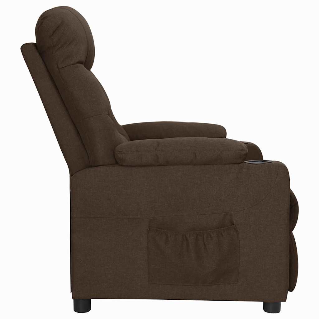 Vidaxl fauteuil verstelbaar stof donkerbruin