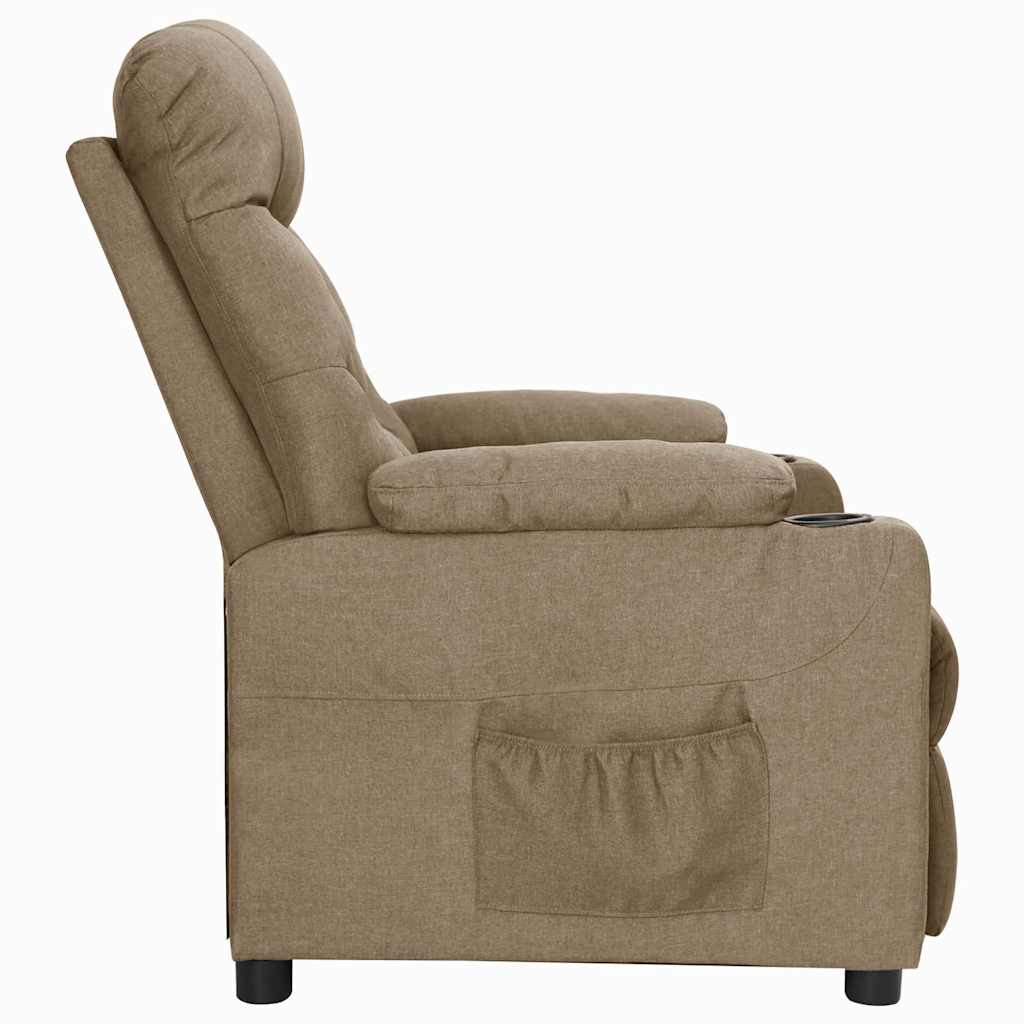 Vidaxl fauteuil verstelbaar stof taupe