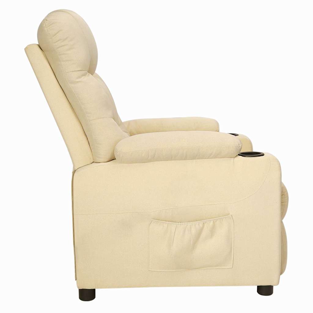 Vidaxl fauteuil verstelbaar stof crèmekleurig
