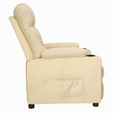 Vidaxl fauteuil verstelbaar stof crèmekleurig