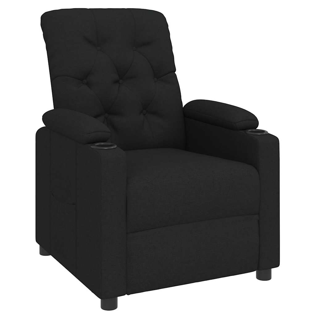Vidaxl fauteuil verstelbaar stof zwart