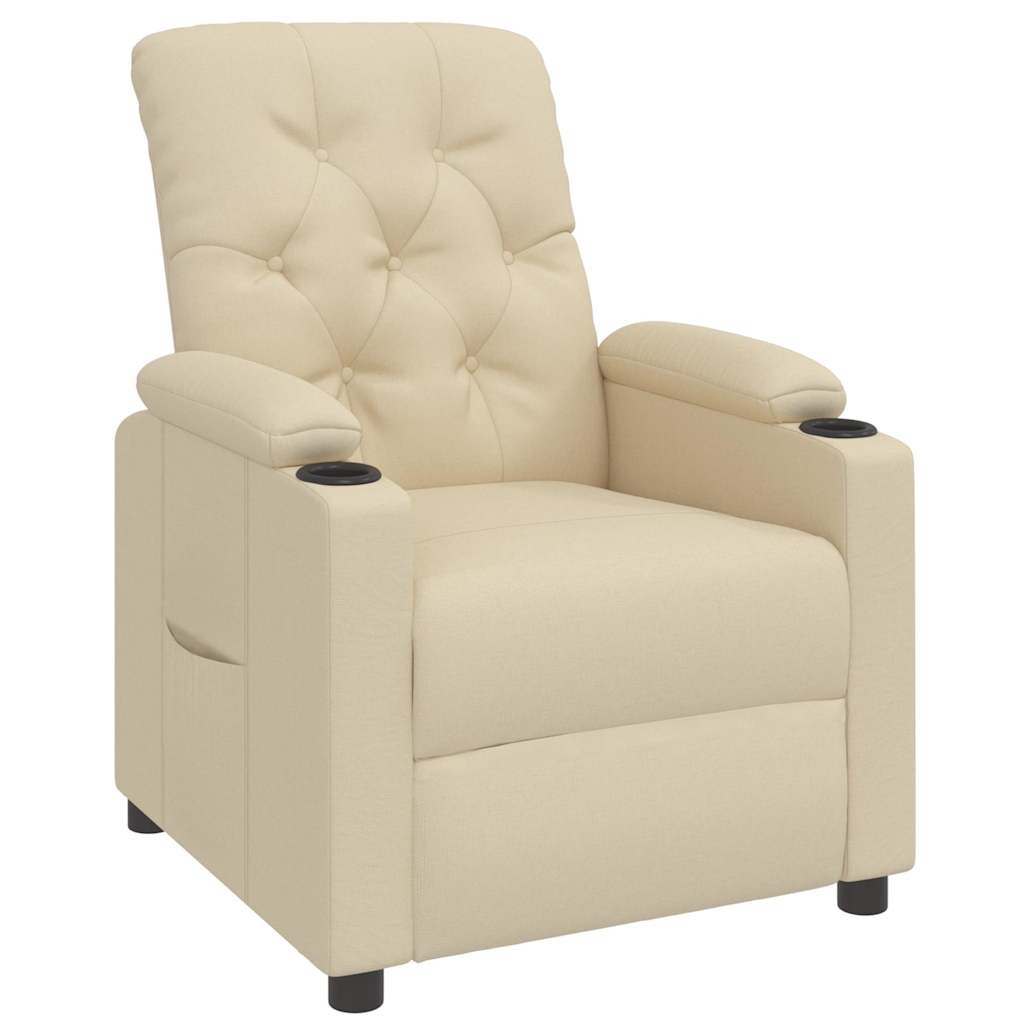 Vidaxl fauteuil verstelbaar stof crèmekleurig