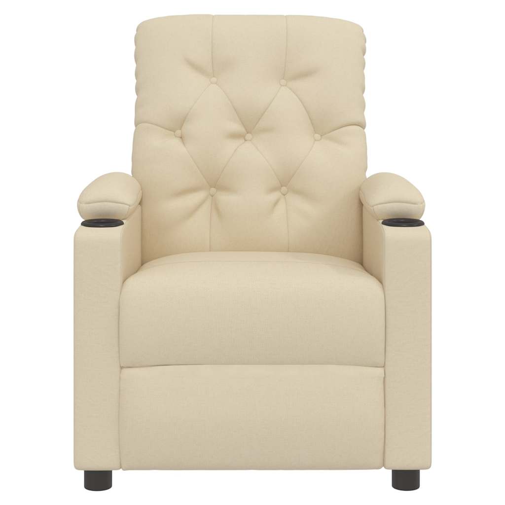 Vidaxl fauteuil verstelbaar stof crèmekleurig