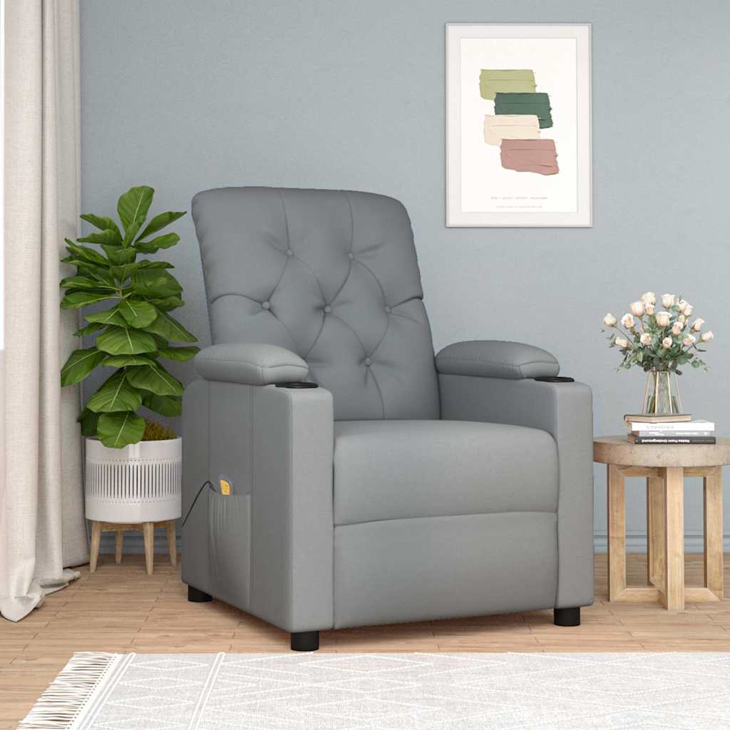 Vidaxl massagestoel stof lichtgrijs
