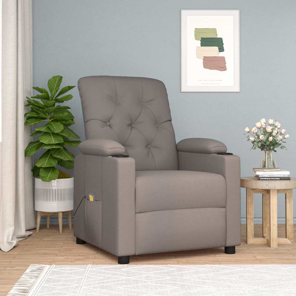 Vidaxl massagestoel stof taupe