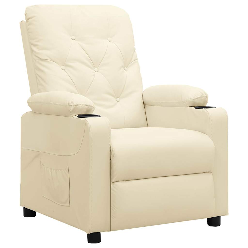 Vidaxl fauteuil verstelbaar kunstleer crèmekleurig