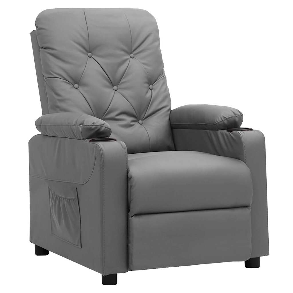 Vidaxl fauteuil verstelbaar kunstleer grijs