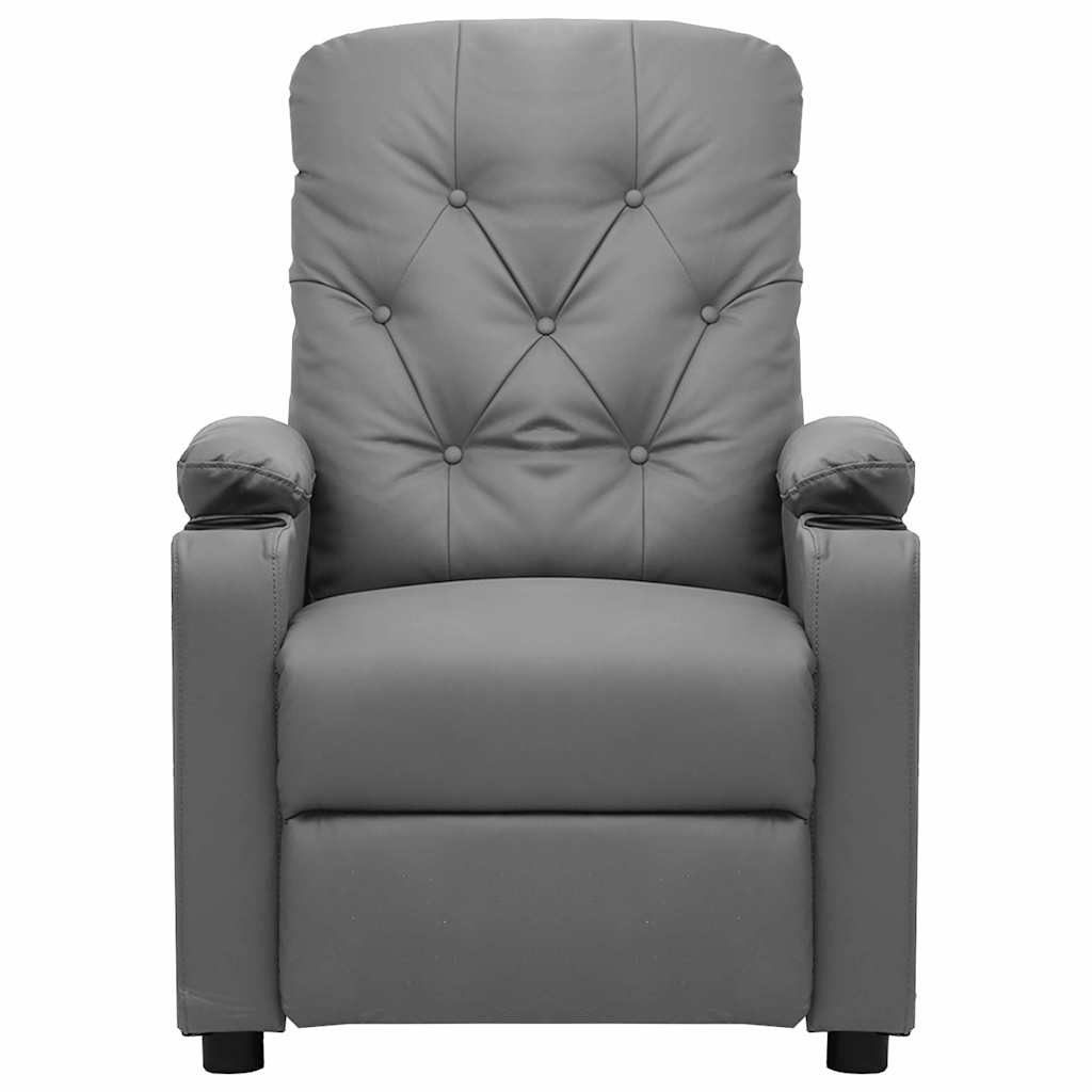 Vidaxl fauteuil verstelbaar kunstleer grijs