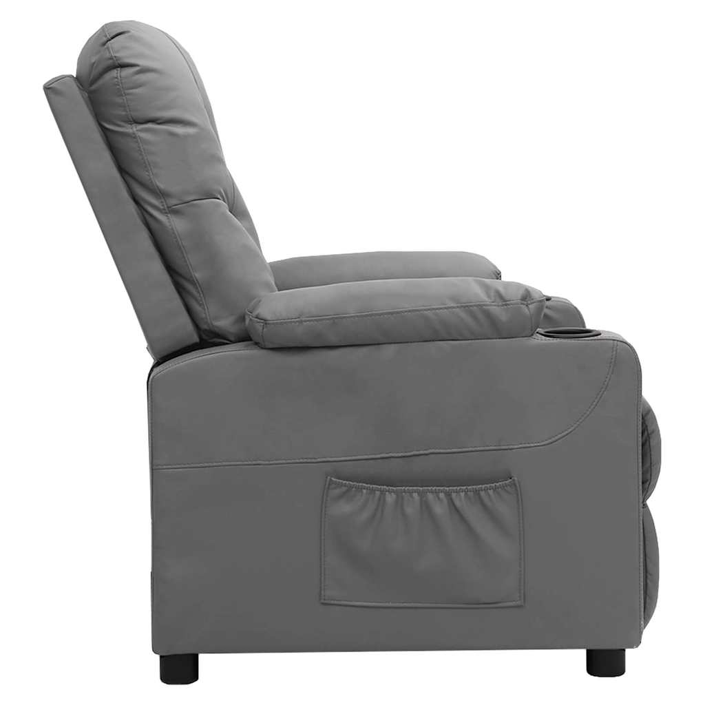 Vidaxl fauteuil verstelbaar kunstleer grijs