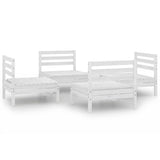 Vidaxl 4-delige loungeset massief grenenhout wit