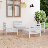 Vidaxl 4-delige loungeset massief grenenhout wit