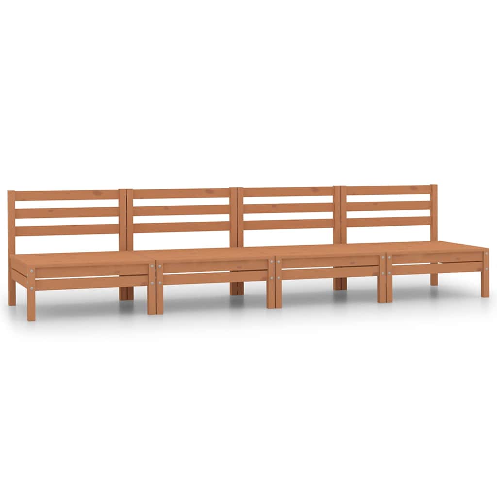 Vidaxl 4-delige loungeset massief grenenhout honingbruin