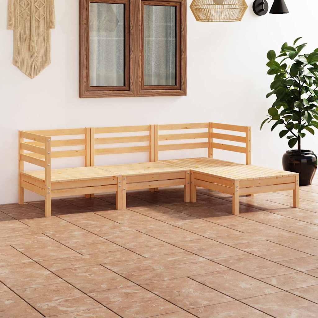 Vidaxl 4-delige loungeset massief grenenhout
