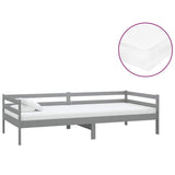 Vidaxl slaapbank met matras massief grenenhout grijs 90x200 cm