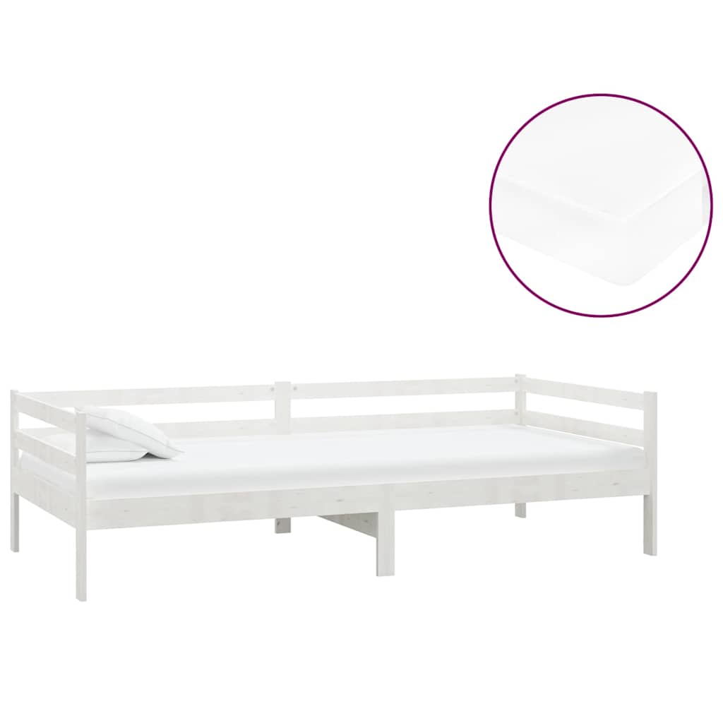Vidaxl slaapbank met matras massief grenenhout wit 90x200 cm