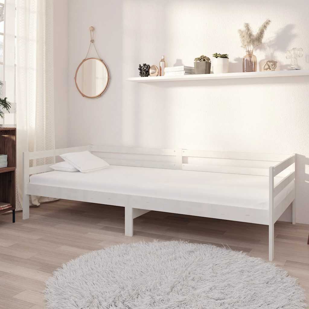 Vidaxl slaapbank met matras massief grenenhout wit 90x200 cm