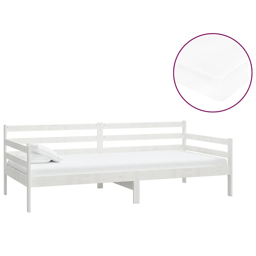 Vidaxl slaapbank met matras massief grenenhout wit 90x200 cm