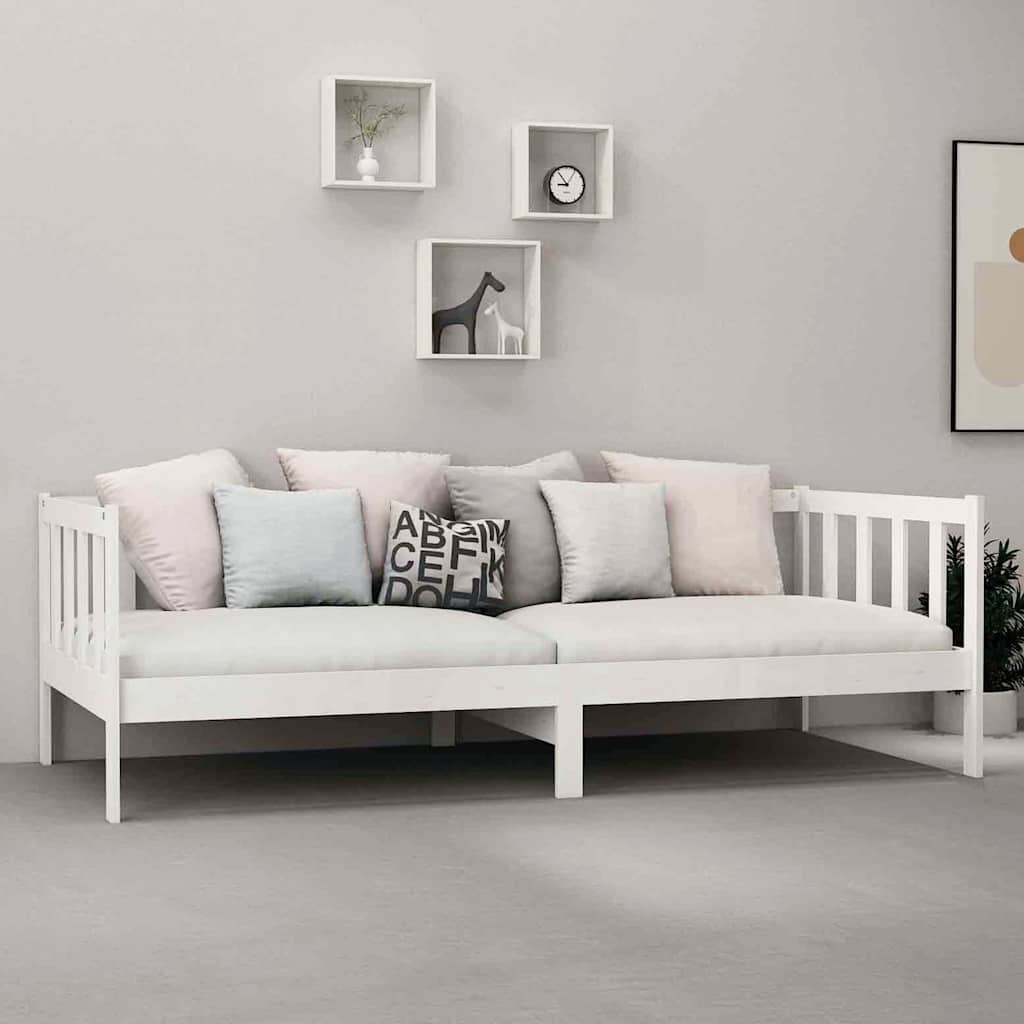 Vidaxl slaapbank met matras massief grenenhout wit 90x200 cm