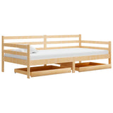 Vidaxl slaapbank met lades massief grenenhout 90x200 cm