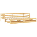 Vidaxl slaapbank uitschuifbaar massief grenenhout 2x(90x200) cm