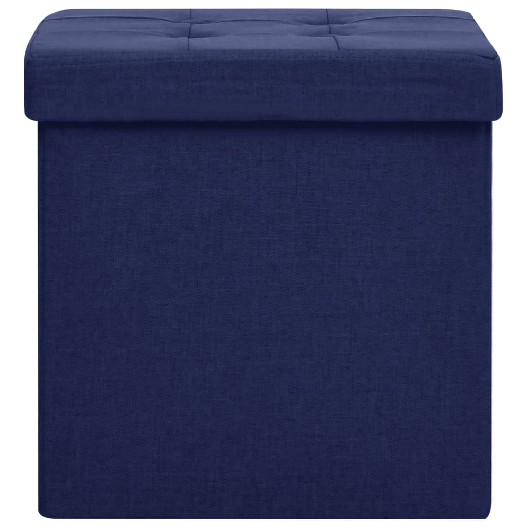 Vidaxl opbergkruk inklapbaar kunstlinnen blauw