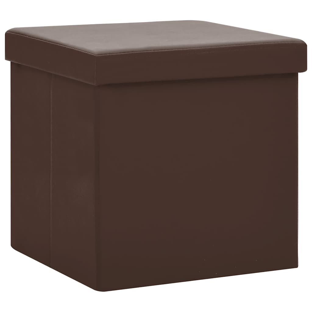 Vidaxl opbergkruk inklapbaar pvc bruin