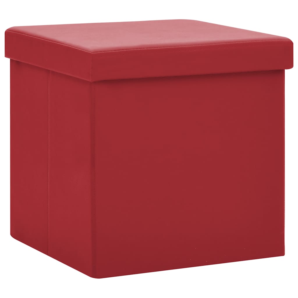 Vidaxl opbergkruk inklaapbaar pvc wijnrood