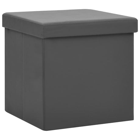 Vidaxl opbergkrukken inklapbaar 2 st pvc grijs