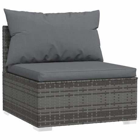 Vidaxl 4-delige loungeset met kussens poly rattan grijs