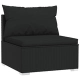 Vidaxl 4-delige loungeset met kussens poly rattan zwart