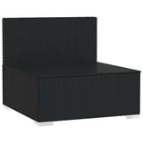 Vidaxl tuinmiddenbank met kussens poly rattan zwart