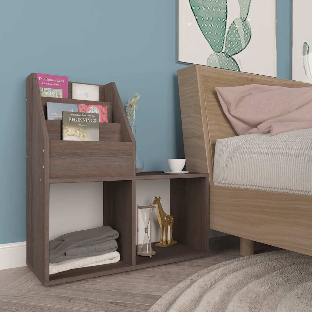 Vidaxl kindertijdschriftenrek 71x30x78,5 cm hout grijs en eikenkleur