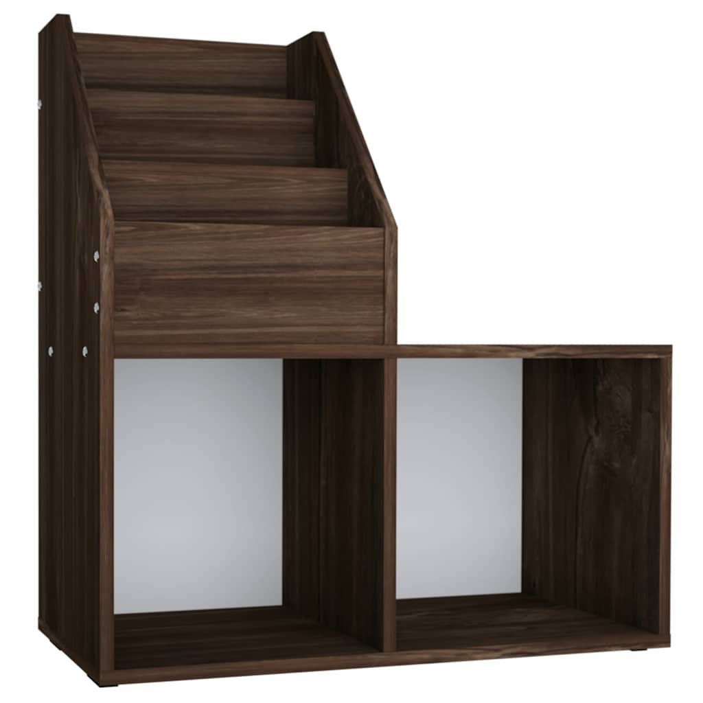 Vidaxl kindertijdschriftenrek 71x30x78,5 cm bewerkt hout gerookt eiken
