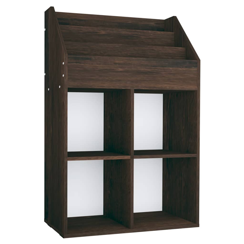 Vidaxl kindertijdschriftenrek 71x30x114 cm bewerkt hout gerookt eiken