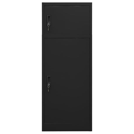 Vidaxl Sattelschrank 53x53x140 cm Stahlschwarz