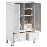 Vidaxl kledingkast industrieel 67x35x107 cm staal wit