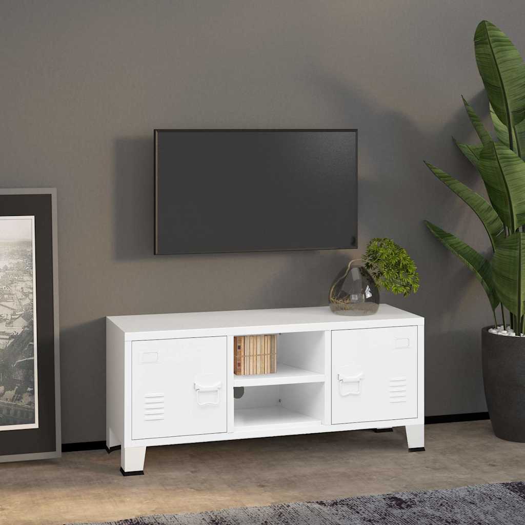 Vidaxl tv-meubel industrieel 105x35x42 cm metaal wit