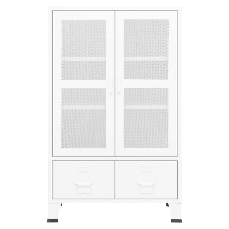 Vidaxl opbergkast industrieel 70x40x115 cm metaal wit