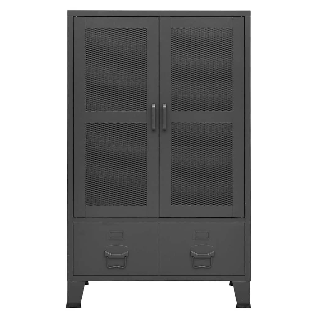 Vidaxl opbergkast industrieel 70x40x115 cm metaal antracietkleurig