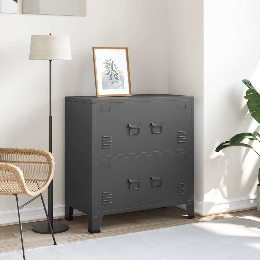 Vidaxl opbergkast industrieel 75x40x80 cm staal antracietkleurig
