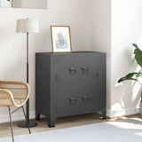 Vidaxl opbergkast industrieel 75x40x80 cm staal antracietkleurig