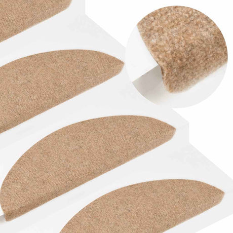 Vidaxl Treppenmatten Selbstadhäsiv 15 ST 56x17x3 cm Beige