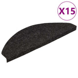 Vidaxl Treppenmatten Selbstadhäsiv 15 ST 56x17x3 cm Schwarz